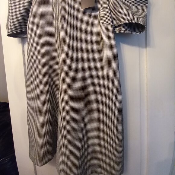 ZARA BLACK WHITE HOUNDSTOOTH DRESS NWT L - Picture 5 of 12